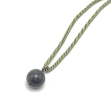 Natural Jasper Gemstone Ball 20mm Smooth Luster Light Green Twisted Cord Pendant Necklace