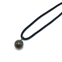 Natural Jasper Gemstone 20mm Ball Dark Twisted Cord Pendant Necklace for protective energy