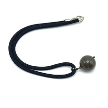 Natural Jasper Gemstone 20mm Ball Dark Twisted Cord Pendant Necklace for protective energy