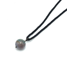 Natural Jasper Gemstone 20mm Ball With Black Twisted Cord Pendant Necklace Associated With Calm Focus And Stability
