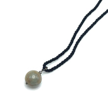 Natural Jasper Ball Gemstone 20mm With Black Twisted Cord Pendant Necklace Known For Strength Protection And Earth Energy