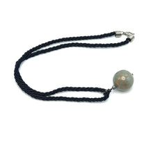 Natural Jasper Ball Gemstone 20mm With Black Twisted Cord Pendant Necklace Known For Strength Protection And Earth Energy