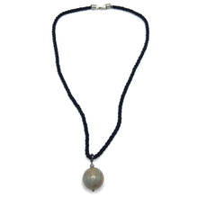 Natural Jasper Ball Gemstone 20mm With Black Twisted Cord Pendant Necklace Known For Strength Protection And Earth Energy