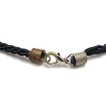 Natural Green Chalcedony Gemstone Pendant  29mm Tumble Shape with Black Twisted Cord Necklace Improve Memory Boost Creativity