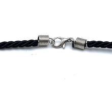 Natural Jasper Gemstone 42mm Hexagon Shape with Black Twisted Cord Pendant Necklace