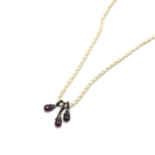 Natural Garnet Gemstone 10mm Drop Shape Pendant With White Twisted Cord Necklace Known For Passion Vitality And Strength