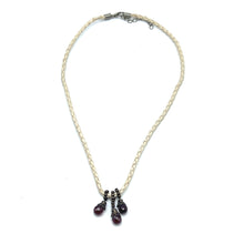 Natural Garnet Gemstone 10mm Drop Shape Pendant With White Twisted Cord Necklace Known For Passion Vitality And Strength