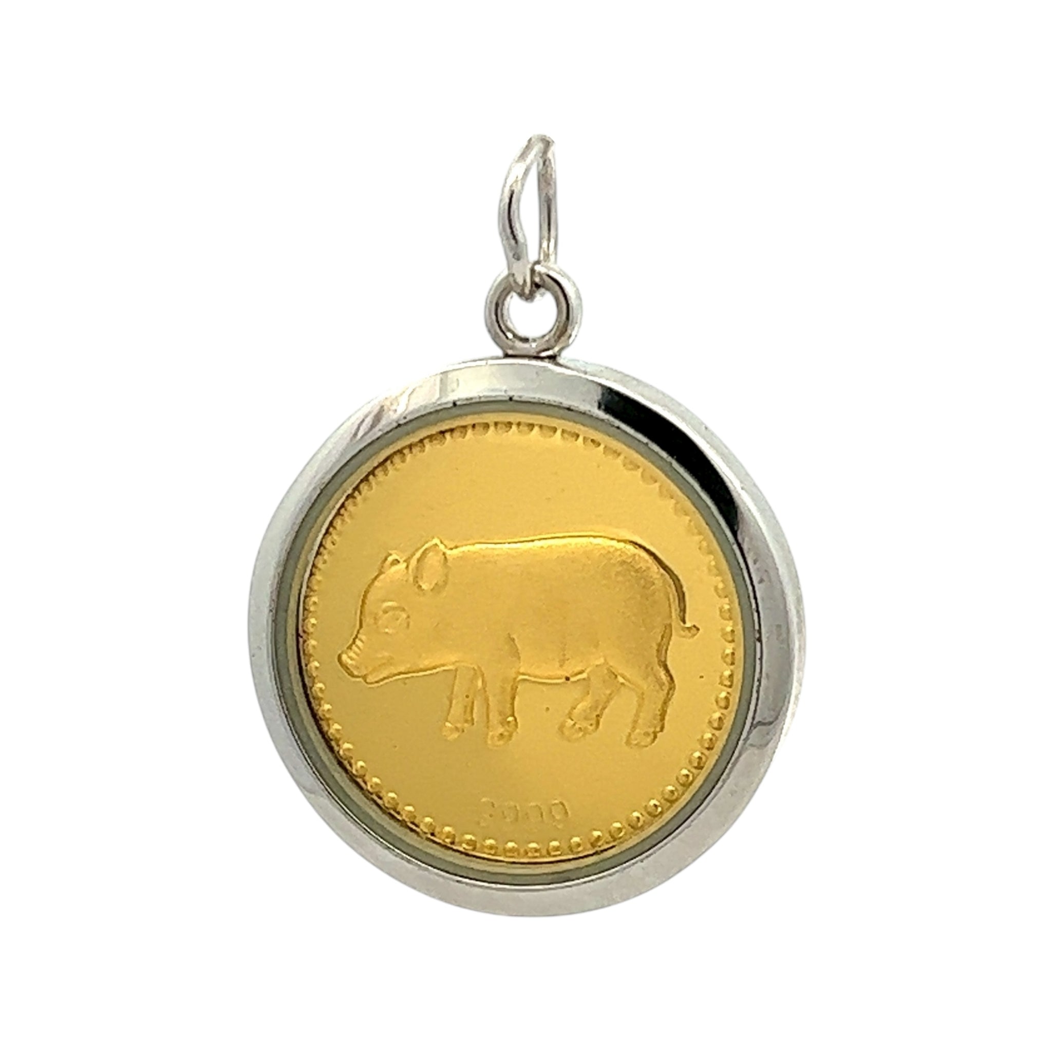 Pig Chinese Zodiac Pendant – Handcrafted Tri-Dhatu Talisman in Gold, Silver & Copper for Abundance, Joy & Honest Prosperity