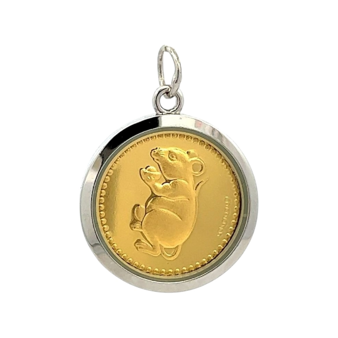 Rat Zodiac Chinese Auspicious Pendant – Handcrafted Tri-Dhatu Talisman in Gold, Silver & Copper for Intelligence, Opportunity & Clever New Beginnings