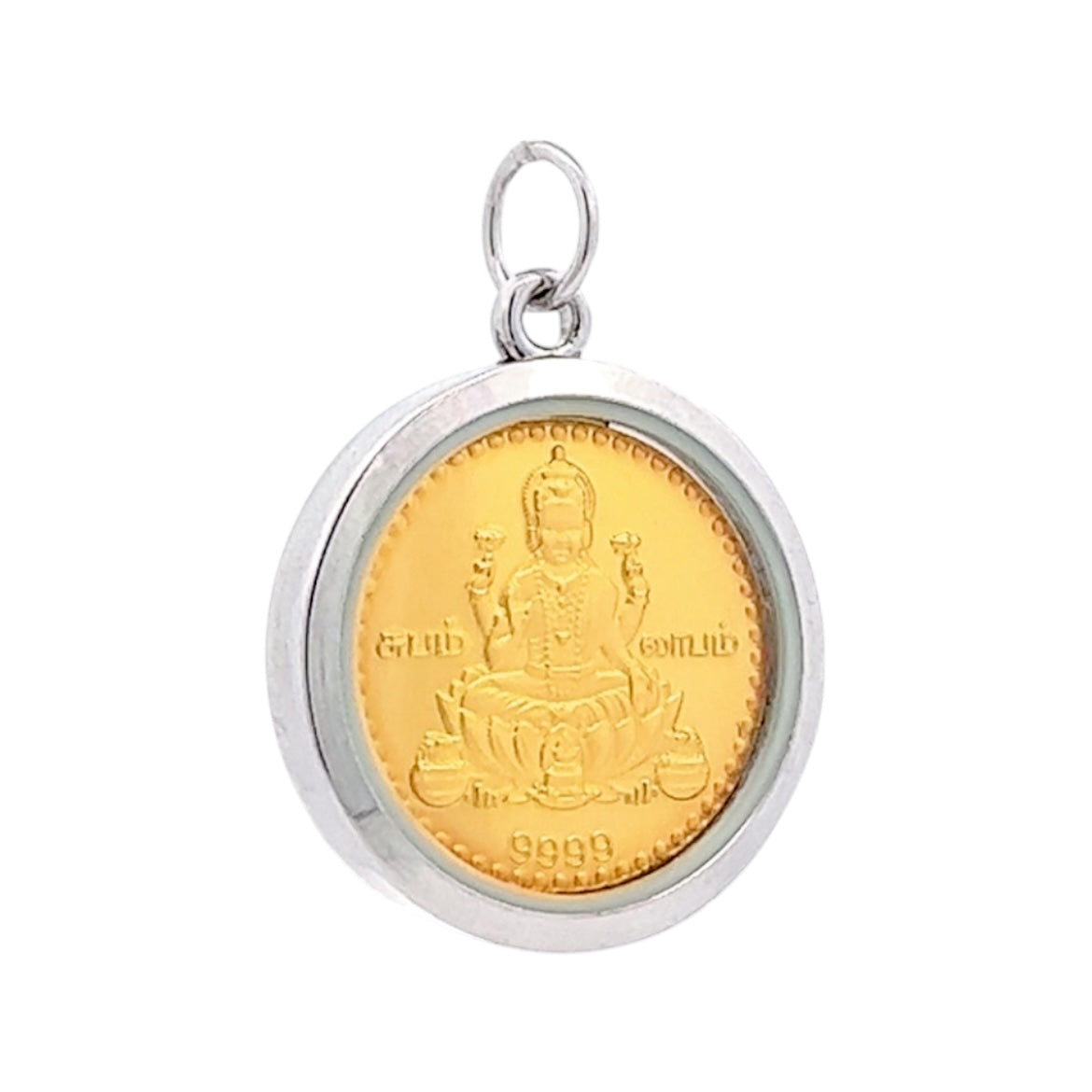Tri-Dhatu Ganesh Lakshmi Pendant – Handcrafted Hindu Religious Talisman in Gold, Silver & Copper for Prosperity, Wisdom & Sacred Blessings Gift