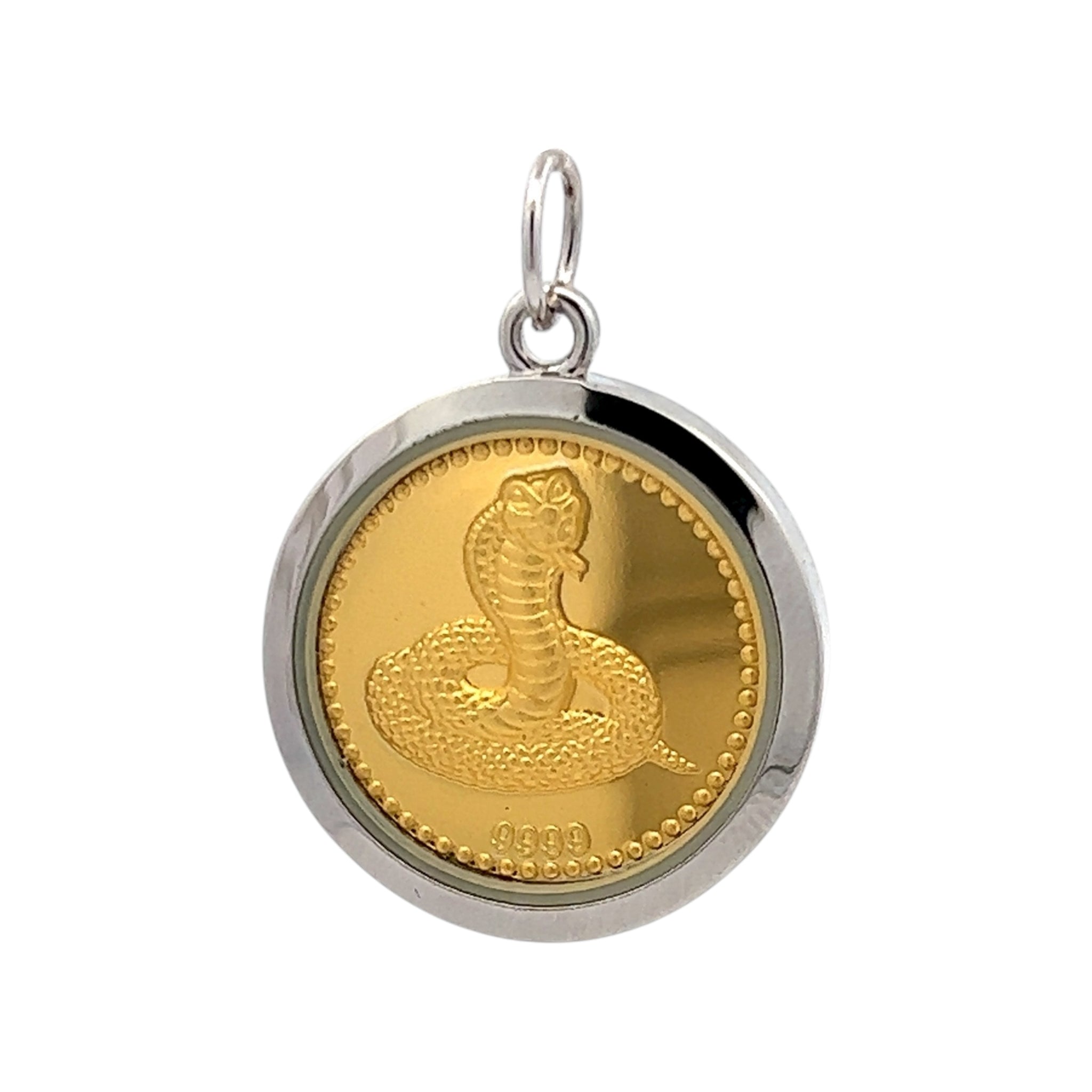Tri-Dhatu Snake Chinese Zodiac Pendant – Tri-Dahatu Handcrafted Talisman in Gold, Silver & Copper for Wisdom, Intuition & Life Transformation