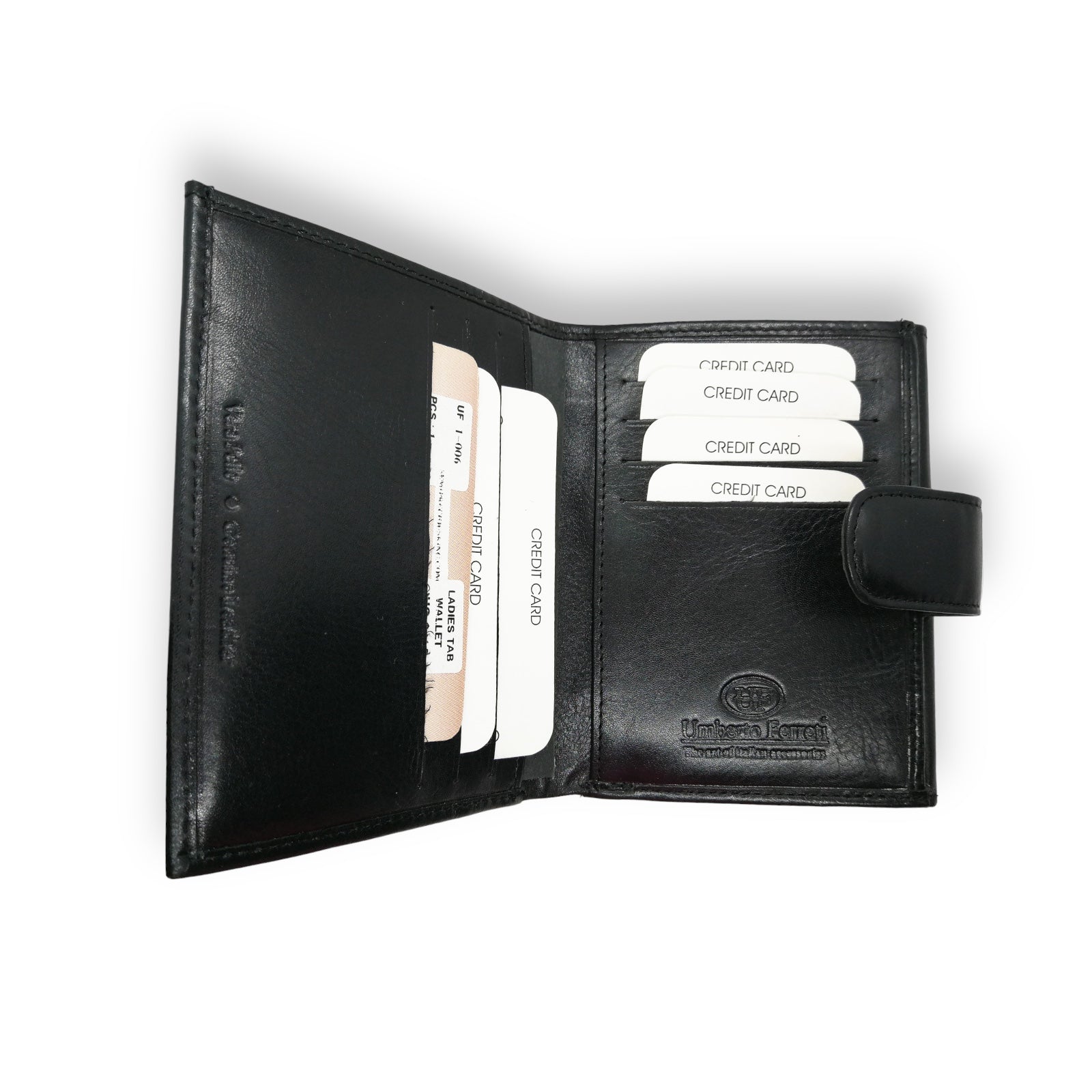 Cards Organizer Compact Zipper Leather Umberto Ferreti Italy