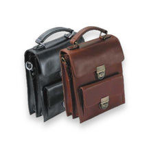 Vertical Buckle Satchel Bag Leather Umberto Ferreti Italian Travel Kit