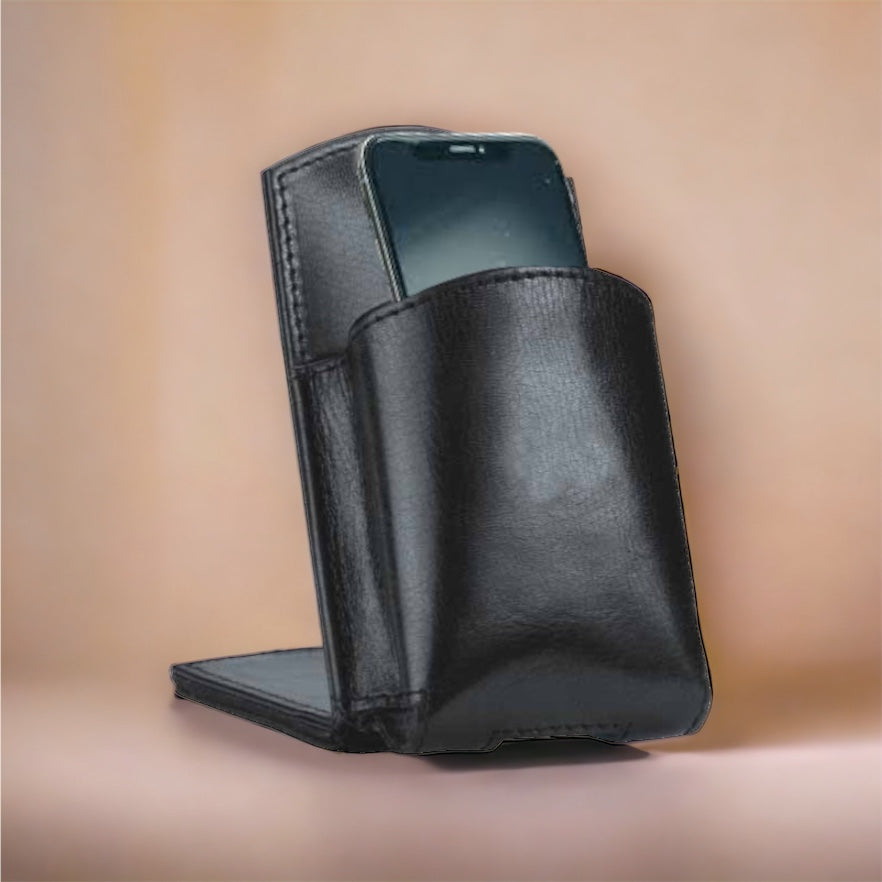 Cell Phone Holder  Leather Umberto Ferreti Made In Italy Organizer