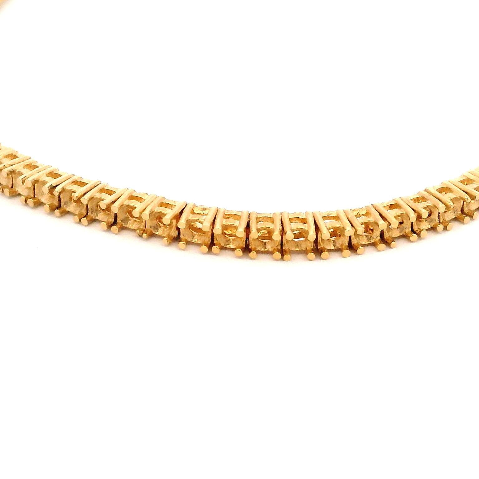 18K Yellow Gold Tennis Bracelet Semi-Mount Jewelry