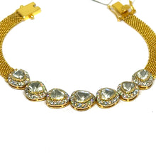 18K Yellow Gold Diamond Polki Bracelet – Elegant Piece Reflecting Indian Jewelry Traditions