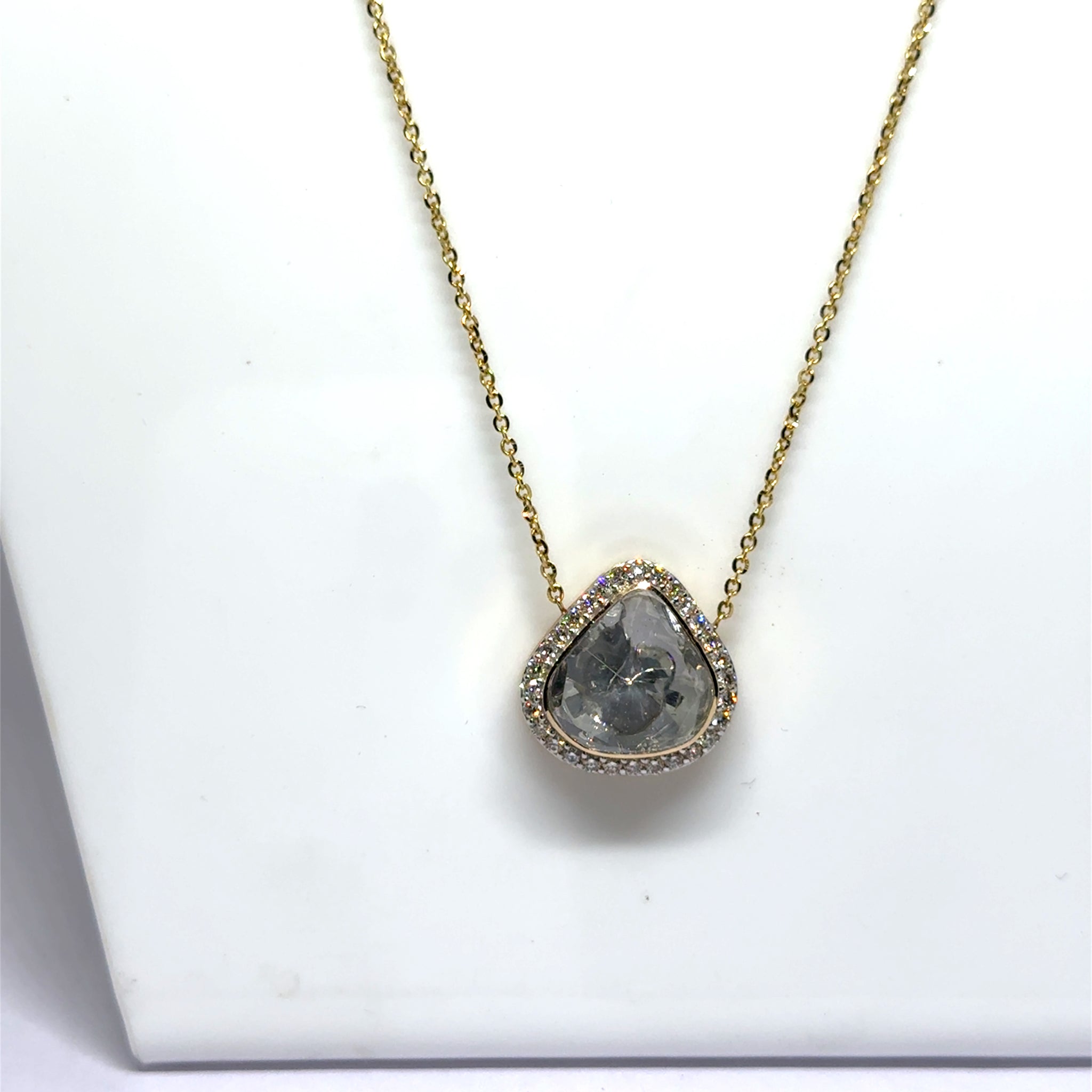 18K Yellow Gold Heritage Diamond Polki Necklace – Regal Necklace for Bridal and Special Occasions