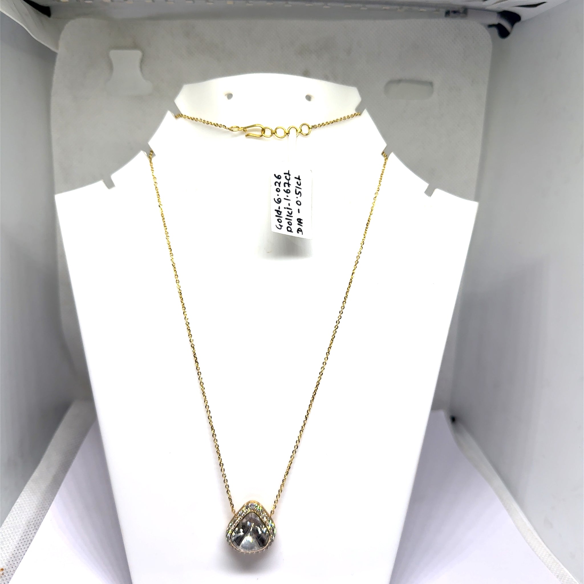 18K Yellow Gold Heritage Diamond Polki Necklace – Regal Necklace for Bridal and Special Occasions