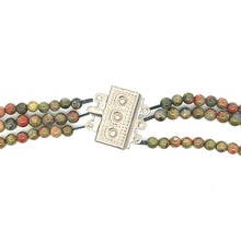 Natural Unakite Plain Ball Semiprecious Necklace