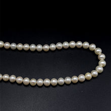 Natural Freshwater Pearl 7mm White Round Necklace 17inch Simple Elegant Necklace for Calmness and Soft Glow