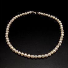 Natural Freshwater Pearl 7mm White Round Necklace 16.9inch Beautiful Pearl Necklace for Elegance and Clarity
