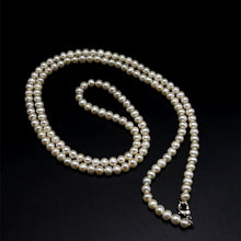 Natural Freshwater Pearl 5mm Cream Round Necklace 31.7inch Elegant Long Strand for Grace and Healing Energy