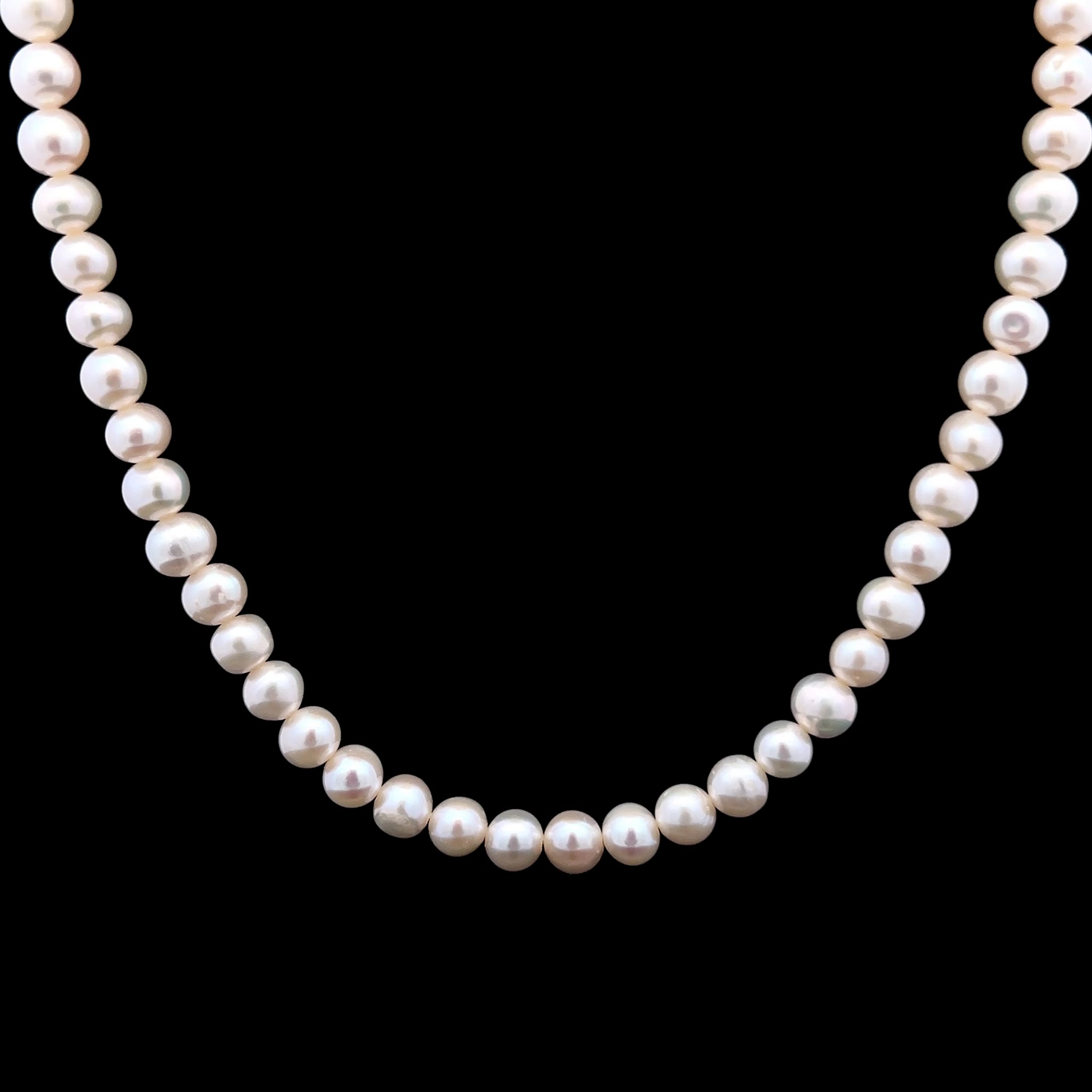 Natural Freshwater Pearl 5mm White Round Necklace 32.5inch Freshwater Pearl Jewelry for Purity and Spiritual Calm