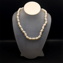 Natural Freshwater Pearl 8mm Cream Button Necklace 18.7inch Classic Pearl Strand for Wisdom and Comfort