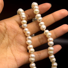 Natural Freshwater Pearl 9mm Cream Round Necklace 19.5inch Classic White Pearl Jewelry for Purity and Healing