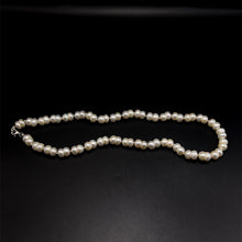 Natural Freshwater Pearl 9mm Cream Round Necklace 19.5inch Classic White Pearl Jewelry for Purity and Healing