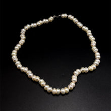 Natural Freshwater Pearl 8mm Cream Button Shape Necklace 19inch Premium Pearl Necklace for Confidence and Balance