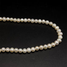 Natural Freshwater Pearl 7mm White Ringed Necklace 32inch June Birthstone Pearl Jewelry for Growth and Harmony
