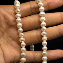 Natural Freshwater Pearl 7mm White Ringed Necklace 32inch June Birthstone Pearl Jewelry for Growth and Harmony