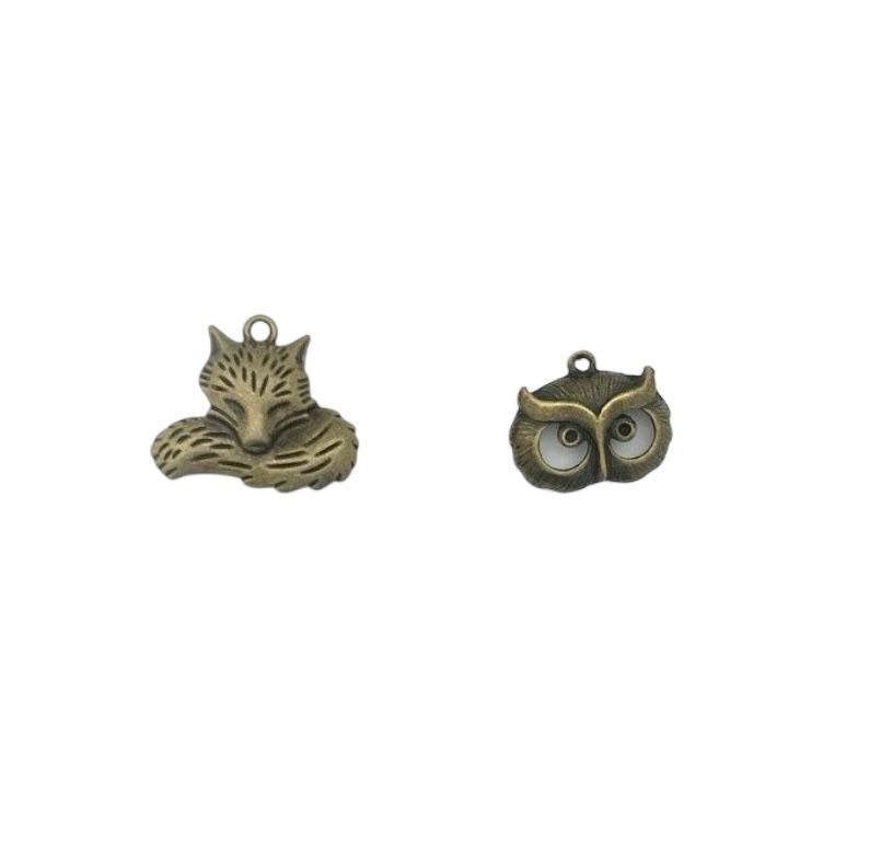 Wolf and Owl Charm