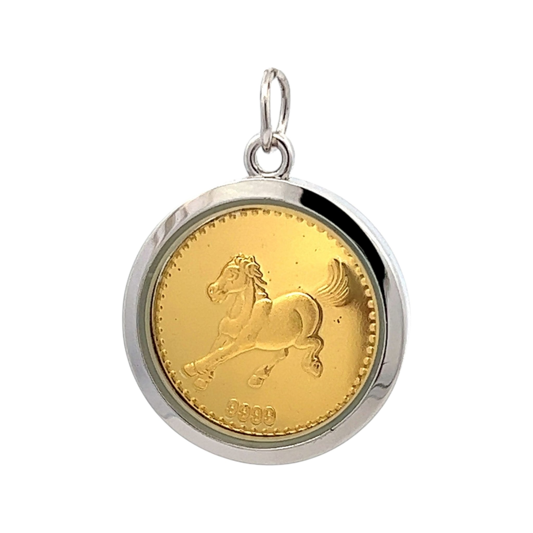 Year of the Horse Tri-Dhatu Pendant – Handcrafted Chinese Zodiac Talisman in Gold, Silver & Copper for Passion, Freedom & Drive Gift