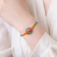 Natural Mixed Gemstone 2-4mm Bracelet with Coral 6mm Ball Beads | 8.2 Inch Minimalist Style