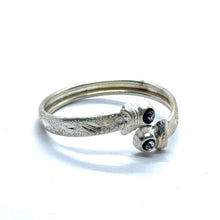 Adjustable German Silver Baby Open Kada Set Black Stone Accent – Traditional Lightweight Bangles - Bracelet