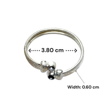 Adjustable German Silver Baby Open Kada Set Black Stone Accent – Traditional Lightweight Bangles - Bracelet