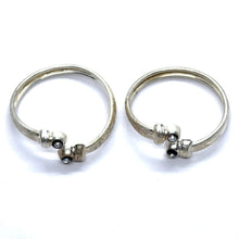 Adjustable German Silver Baby Open Kada Set Black Stone Accent – Traditional Lightweight Bangles - Bracelet