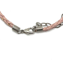 Amethyst Natural Gemstone 14mm Drop Shape Pendant Pink Twisted Cord Necklace Known For Peaceful Energy And Clarity