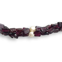 Artisan Natural Garnet Plain Tube & Pearl Round Gemstone Beaded 15.8’’ Necklace Jewelry - Necklace