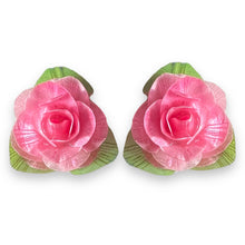 Handmade Earrings Fish Scales Baby Pink Rose Jewelry