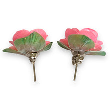 Handmade Earrings Fish Scales Baby Pink Rose Jewelry