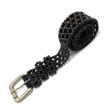 Handcrafted Beaded Black Pearl Buckled Belt Unique Giftware