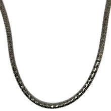 Black Gunmetal Snake Scale Tube Necklace Edgy Industrial Look Statement Necklace for Nightwear - Necklace