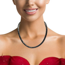 Black Gunmetal Snake Scale Tube Necklace Edgy Industrial Look Statement Necklace for Nightwear - Necklace