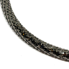 Black Gunmetal Snake Scale Tube Necklace Edgy Industrial Look Statement Necklace for Nightwear - Necklace