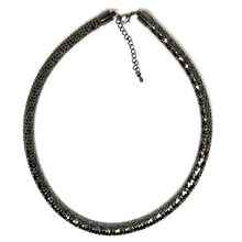 Black Gunmetal Snake Scale Tube Necklace Edgy Industrial Look Statement Necklace for Nightwear - Necklace
