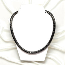 Black Gunmetal Snake Scale Tube Necklace Edgy Industrial Look Statement Necklace for Nightwear - Necklace