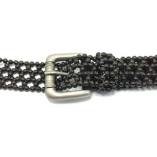 Handcrafted Black Pearl Frame Style Buckled Belt Unique Giftware